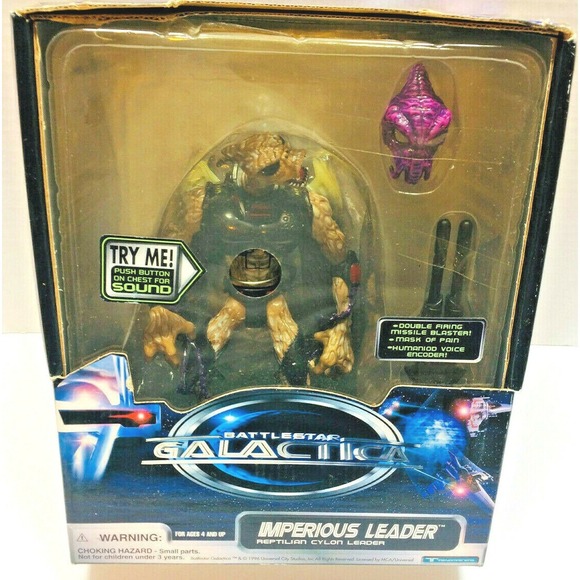 1996 Trendmasters Battlestar Galactica Imperious Leader  1996 Battlestar Galactica Reptilian Leader/Cylon/Starbuck Action Figures Lot